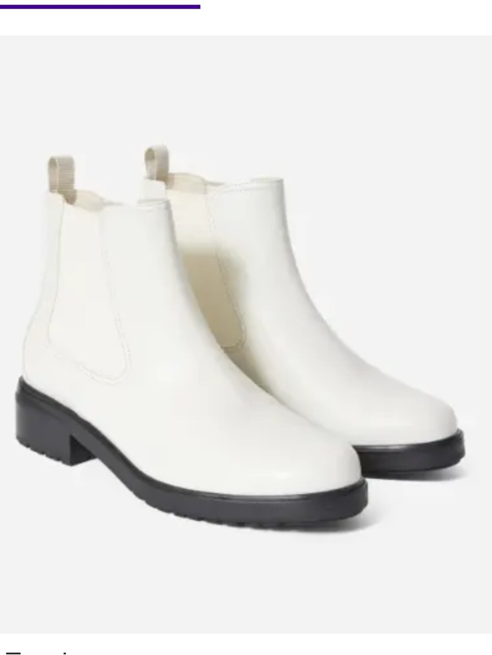 Everlane White Ankle leather Boots New with No box 6 Modern Utility Chelsea Boot